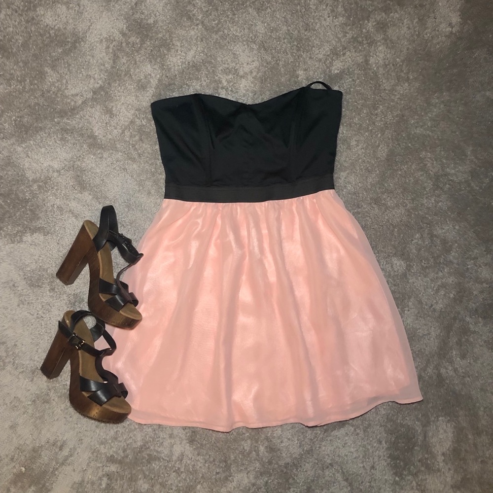 Strapless dress with circle skirt